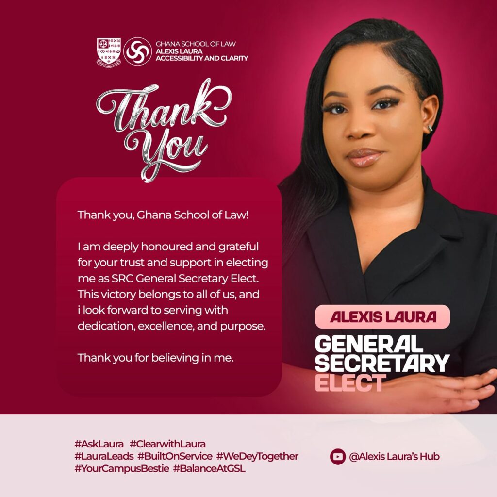 Alexis Laura Ehiagwina emerges as the new SRC General Secretary of the Ghana School of Law 40 Alexis Laura