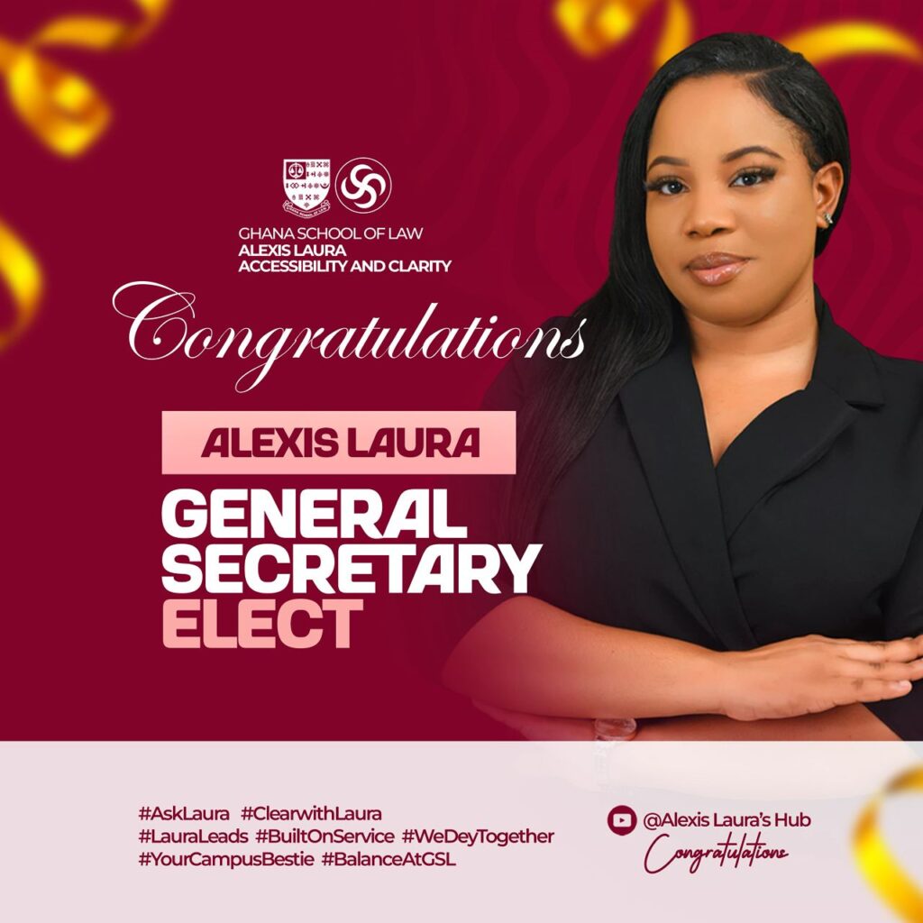 Alexis Laura Ehiagwina emerges as the new SRC General Secretary of the Ghana School of Law 39 Alexis Laura